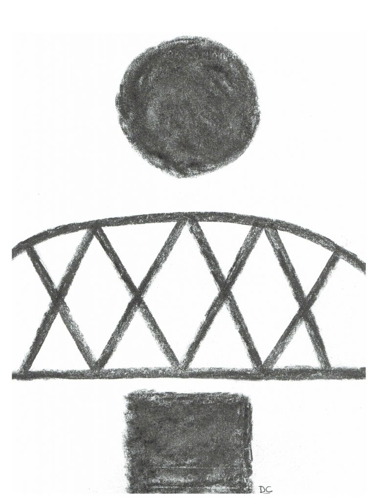 Moon over Blackfriars Bridge, March 1, 2016, graphite on paper, 21.5 x 27.9 cm