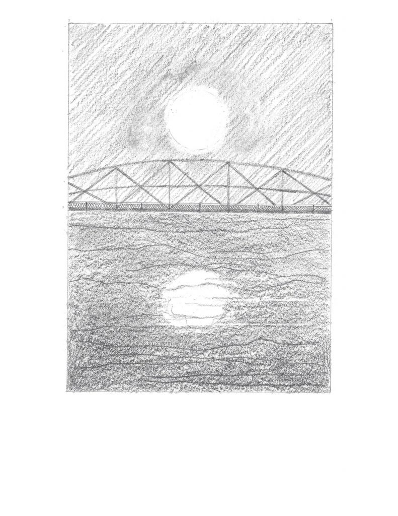 Study for Blackfriars Bridge, London 1958, Aug 29,2009, pencil drawing, 21.5 x 27.9 cm